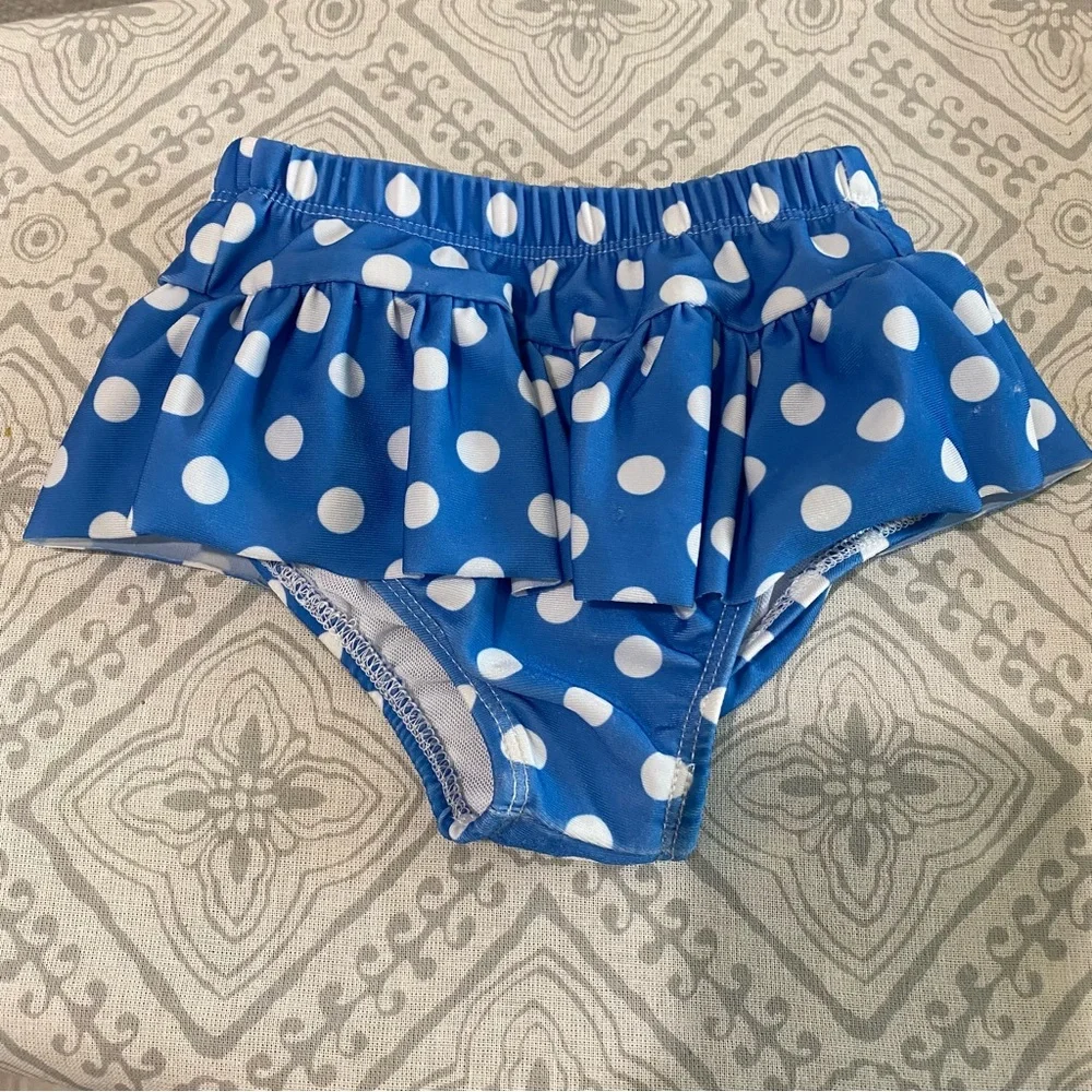 👧🏻Blue and Pink Polka Dot Baby Swimwear Set 6-12m
